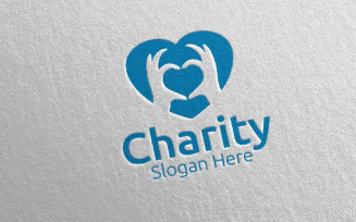Charity Hand Love 26 Logo Template