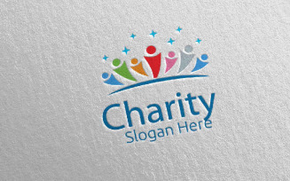 Charity Hand Love 34 Logo Template