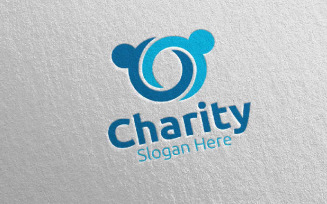 Charity Hand Love 45 Logo Template