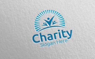 Charity Hand Love 46 Logo Template