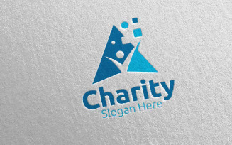 Charity Hand Love 47 Logo Template