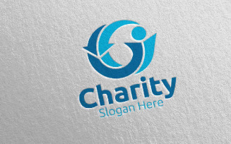 Charity Hand Love 48 Logo Template