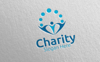 Charity Hand Love 50 Logo Template