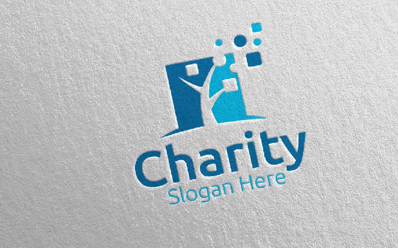 Charity Hand Love 55 Logo Template