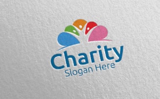 Cloud Charity Hand Love 42 Logo Template