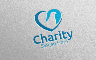 Dove Charity Hand Love 33 Logo Template