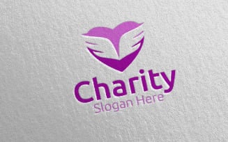 Dove Charity Hand Love 59 Logo Template