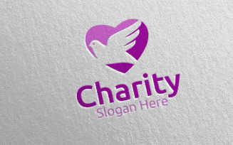 Dove Charity Hand Love 61 Logo Template