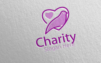 Dove Charity Hand Love 62 Logo Template