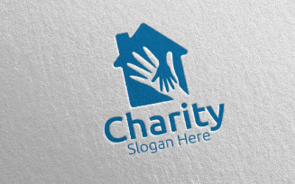 Home Charity Hand Love 21 Logo Template