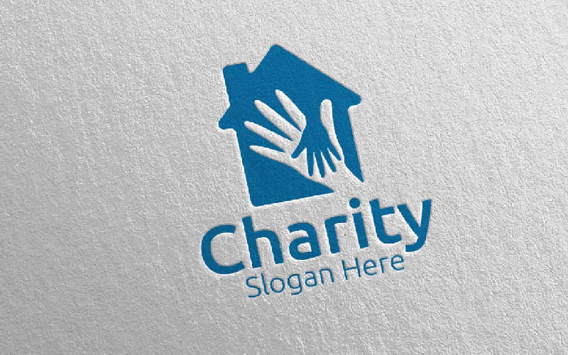 Home Charity Hand Love 21 Logo Template