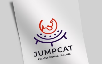 Jump Cat Logo Template