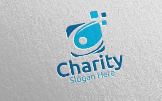 Letter C Charity Hand Love 52 Logo Template