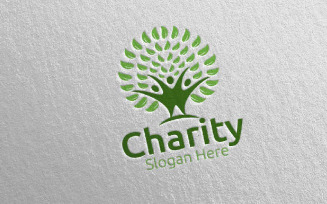 Natural Charity Hand Love 43 Logo Template