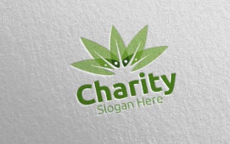Natural Charity Hand Love 53 Logo Template