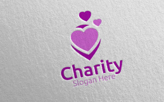 Pin Charity Hand Love 56 Logo Template