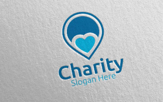 Pin Charity Hand Love 57 Logo Template