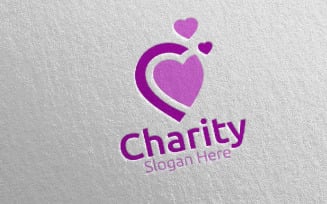Pin Charity Hand Love 58 Logo Template