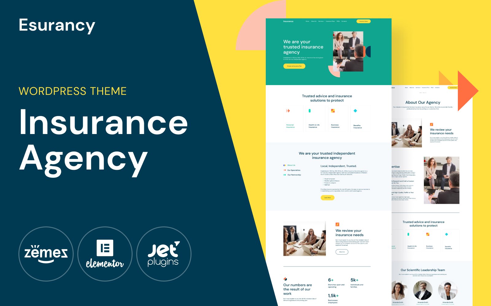 Responsywny motyw WordPress Esurancy - Insurance Agency Services #114813