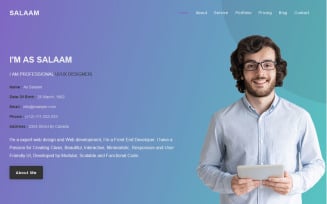 Salaam - Personal Portfolio Responsive Landing Page Template