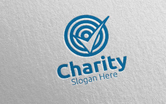 Target Charity Hand Love 40 Logo Template