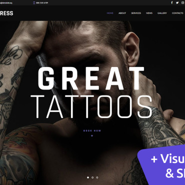 Tattoo Salon Moto CMS 3 Templates 115075