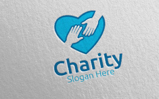Charity Hand Love 63 Logo Template