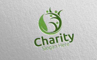 Charity Hand Love 65 Logo Template