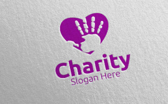 Charity Hand Love 71 Logo Template