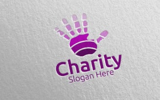 Charity Hand Love 72 Logo Template