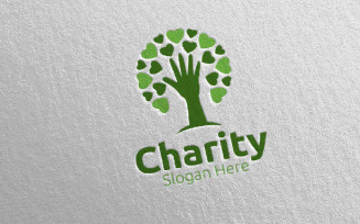 Charity Hand Love 75 Logo Template