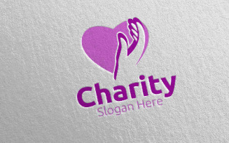 Charity Hand Love 76 Logo Template