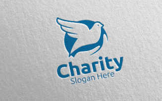 Dove Charity Hand Love 68 Logo Template