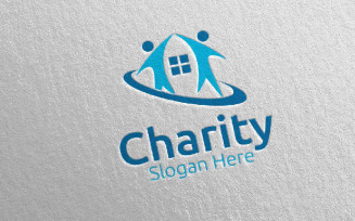 Home Charity Hand Love 67 Logo Template