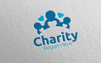 Human Charity Hand Love 77 Logo Template