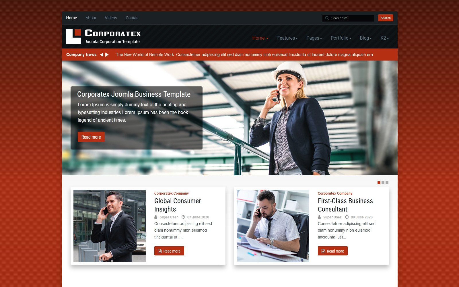 Responsywny szablon Joomla Corporatex Business-Corporation #115073