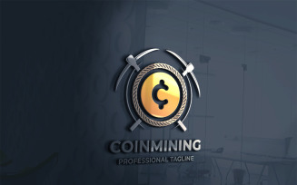 Coin Mining Logo Template