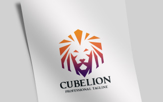 Cube Lion Logo Template