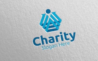 Human Charity Hand Love 84 Logo Template