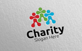 Human Charity Hand Love 85 Logo Template