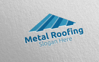 Real Estate Metal Roofing 1 Logo Template