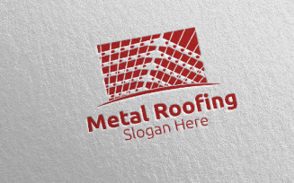 Real Estate Metal Roofing 11 Logo Template
