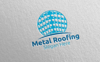 Real Estate Metal Roofing 12 Logo Template