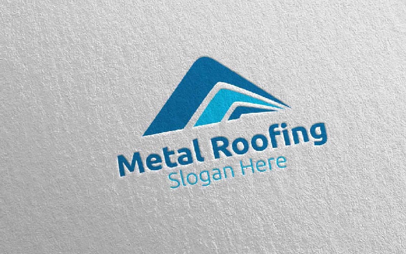 Real Estate Metal Roofing 2 Logo Template