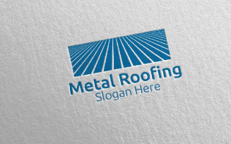 Real Estate Metal Roofing 3 Logo Template