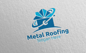 Real Estate Metal Roofing 7 Logo Template