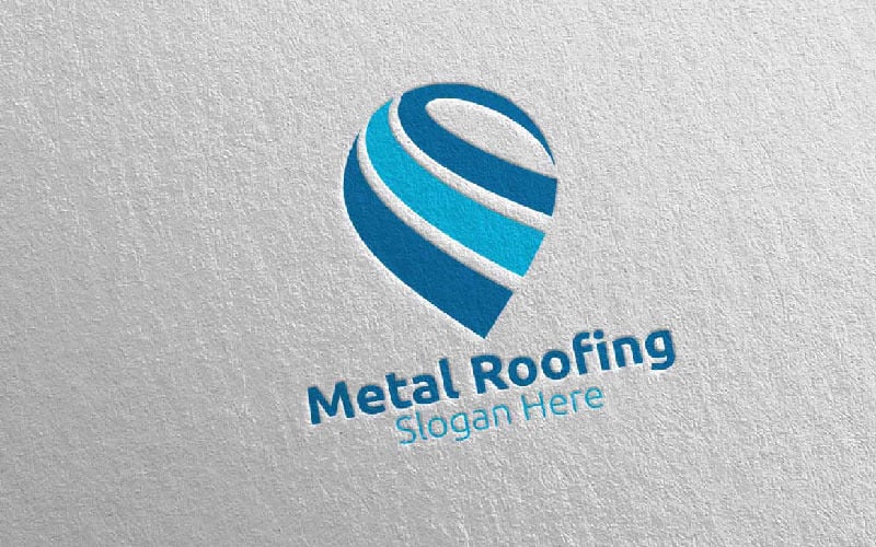 Pin Real Estate Metal Roofing 22 Logo Template