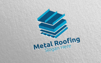 Real Estate Metal Roofing 16 Logo Template