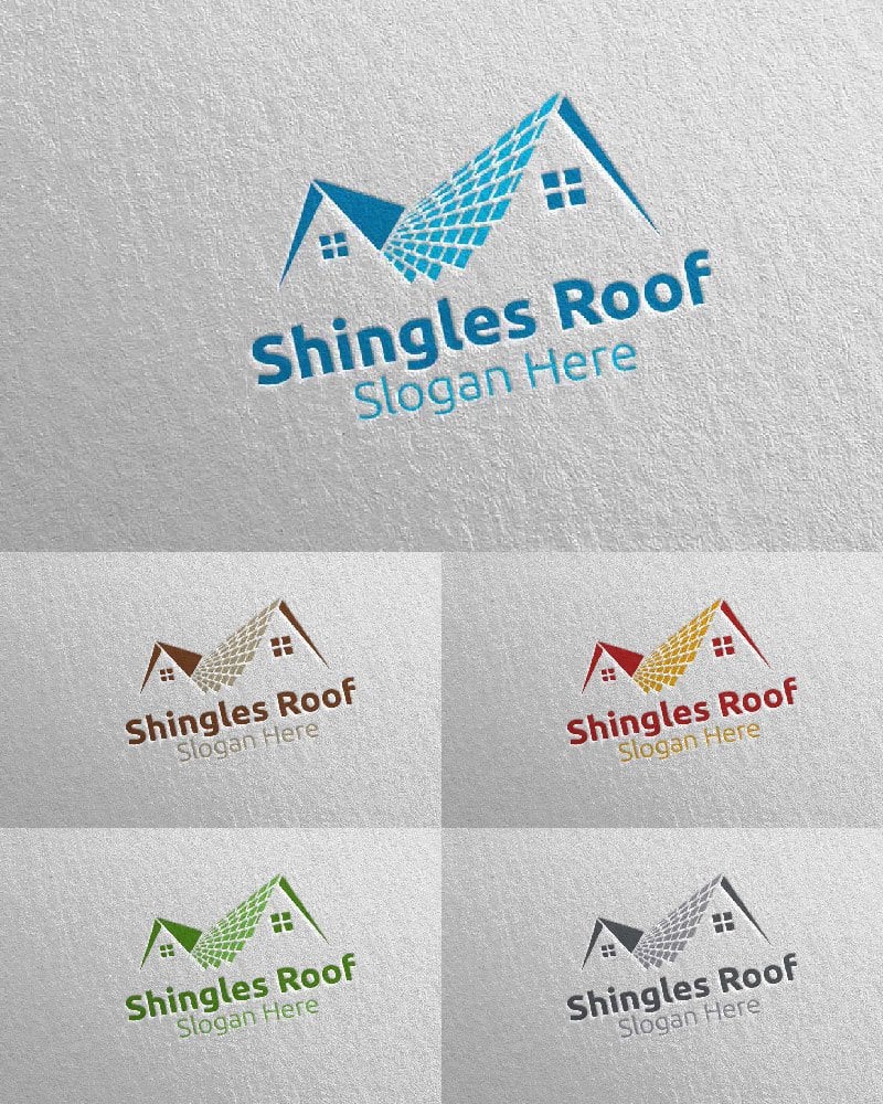 Template #115591 Roofing Logo Webdesign Template - Logo template Preview