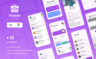 Gawee - Job Portal iOS App Design UI Figma & PSD Template